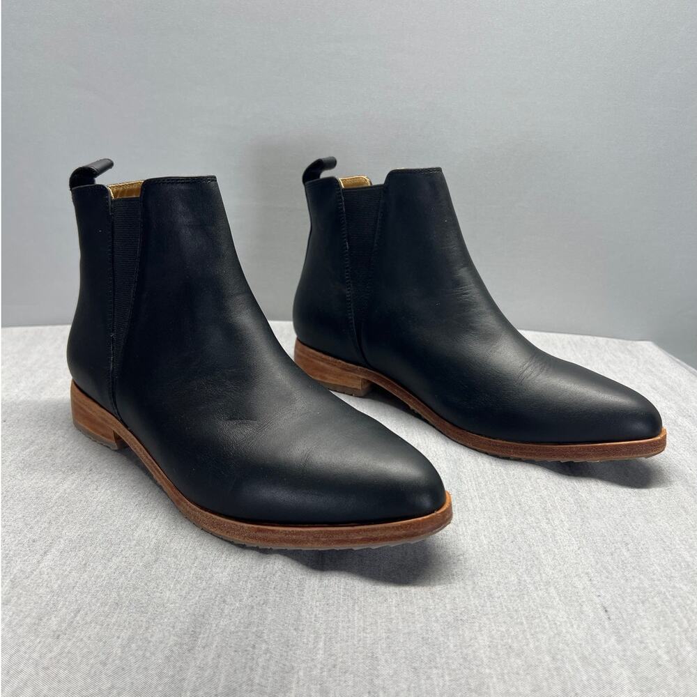 Nisolo Eva Everyday Chelsea Boot Leather Black Women Size 9.5.